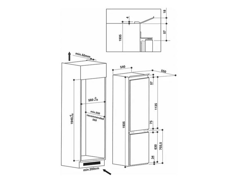 Whirlpool ART 9811 SF2 Kombinirani ugradbeni hladnjak za zamrzavanje