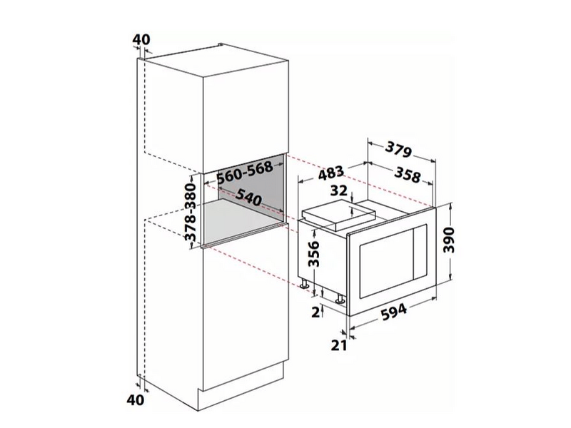 Whirlpool WMF250G Beépíthető mikrohullámú sütő