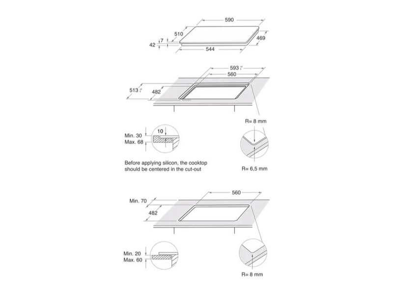 Whirlpool GOFL 629/NB Beépíthető gáz főzőlap, fekete