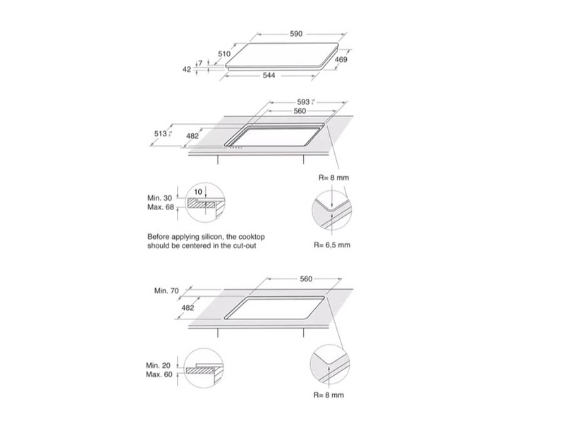Whirlpool GOFL 629/S Beépíthető gázfőzőlap, szatén-ezüst