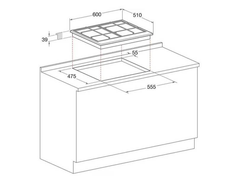 Whirlpool GMT 6422 AN Beépíthető gáz főzőlap