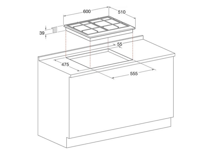 Whirlpool GMT 6422 OW Beépíthető gáz főzőlap