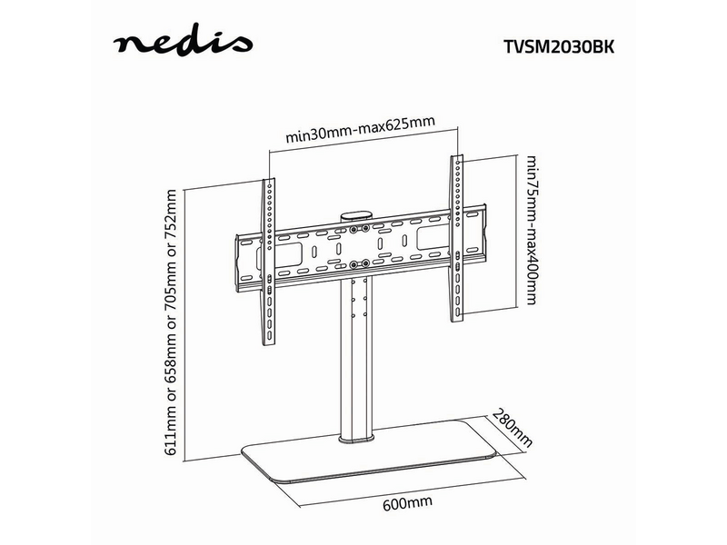 Nedis TVSM2030BK Fix TV-állvány, 32