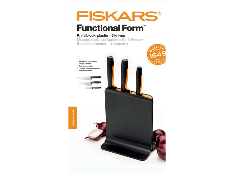 Fiskars Functional Form Késkészlet, 3 db, műanyag blokkban (1057555)