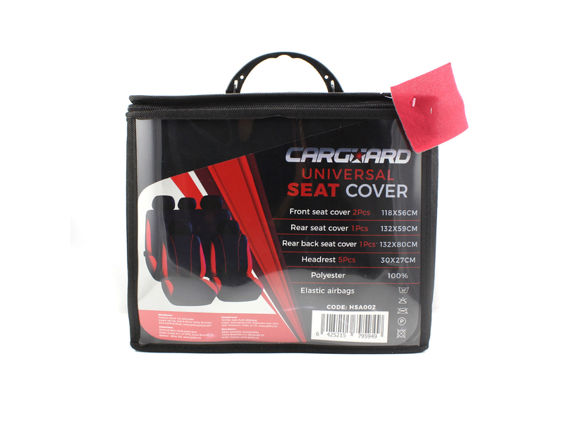 Carguard 55670RD Autós üléshuzat szett - piros / fekete - 9 db-os