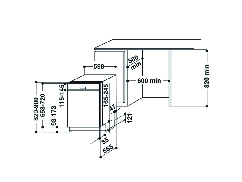 Whirlpool WBC 3C34 PF X Ugradbena perilica posuđa