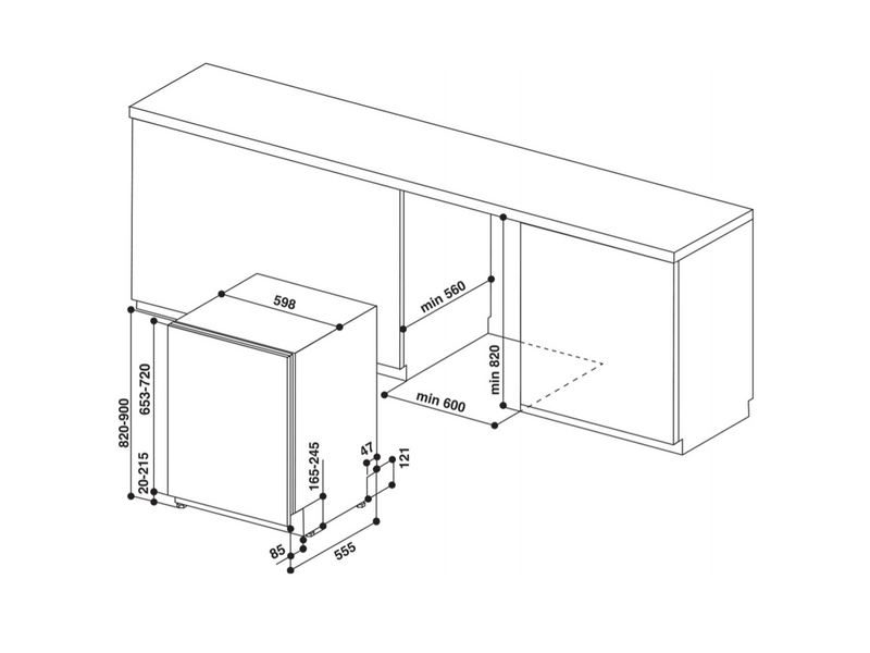Whirlpool WIC 3C33 PFE Ugradbena perilica posuđa