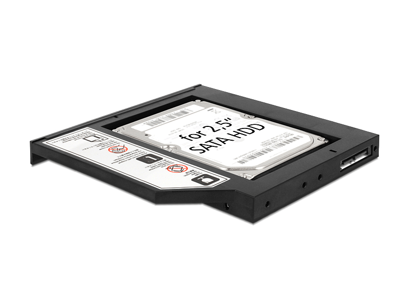 Delock 61993 Vékony kialakítású SATA 5.25″-es keret 1 x 2.5″-es SATA HDD-hez