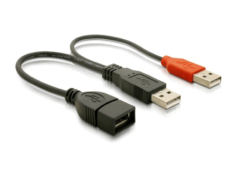 Delock 65306 Y kábel 2 db USB 2.0 A típusú > 1 db USB 2.0 A típusú