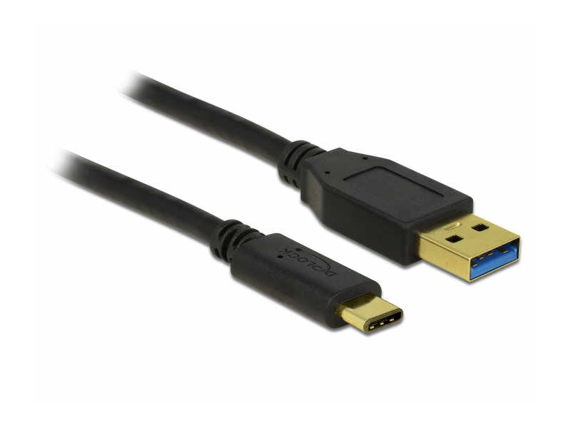 Delock 83870 SuperSpeed USB 10 GB/s (USB 3.1 Gen 2), A-típusú csatlakozódugó > USB-C csatlakozódugó, 1 m