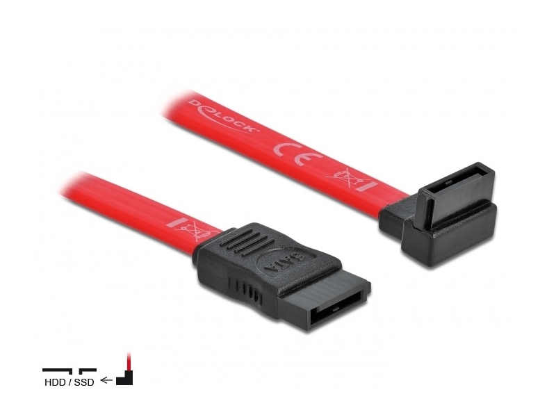 Delock 84354 SATA 3 GB/s kábel egyenes - fölfelé 90 fok 22 cm