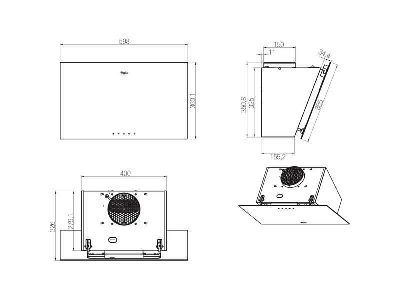 WHIRLPOOL AKR 037 G BL Fali páraelszívó