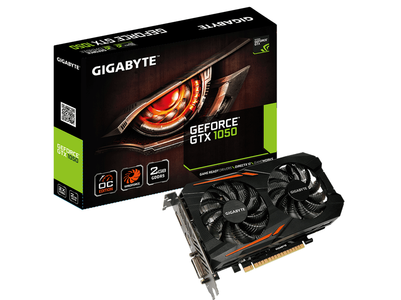 Gigabyte PCIe NVIDIA GTX 1050 2GB GDDR5-OC 2G (GVN1050OC2GD)