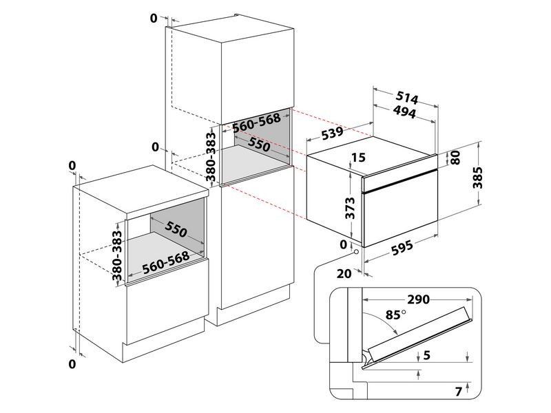 Whirlpool AMW730/NB Beépíthető mikrohullámú sütő, fekete