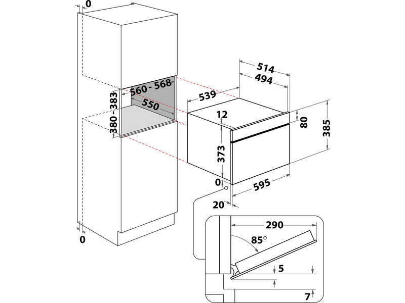 Whirlpool AMW730/NB Beépíthető mikrohullámú sütő, fekete