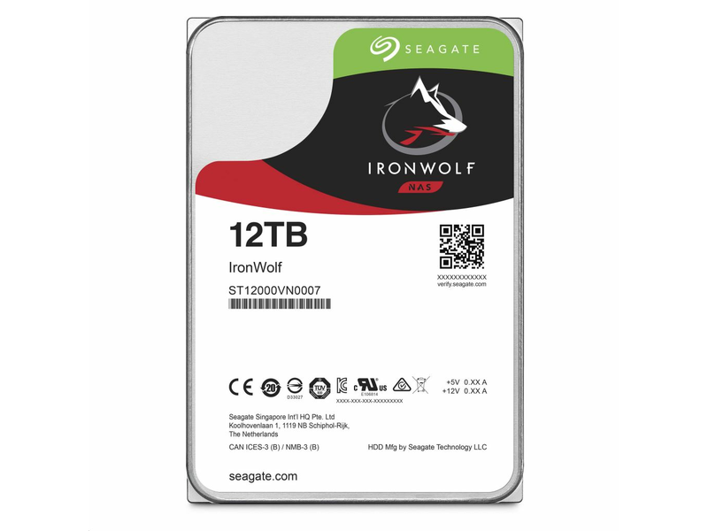 Seagate HDD 3,5 12TB SATA3 256MB Ironwolf 7 (ST12000VN0007)