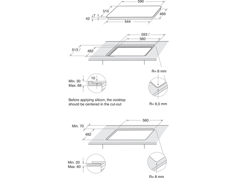 Whirlpool GOFL 629/WH Beépíthető gáz főzőlap, fehér