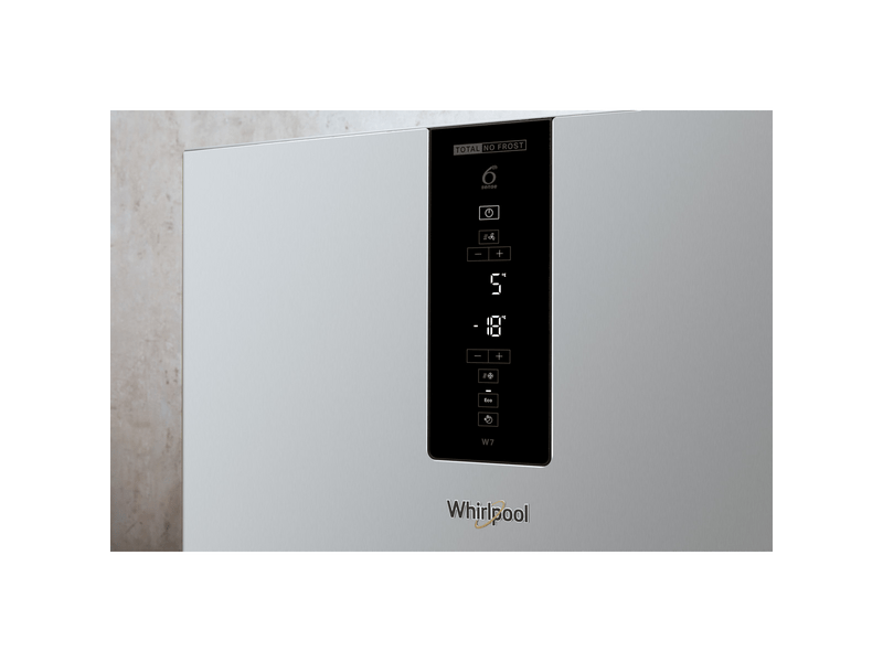 Whirlpool W7 831T OX H Alulfagyasztós kombinált hűtőszekrény, Inox