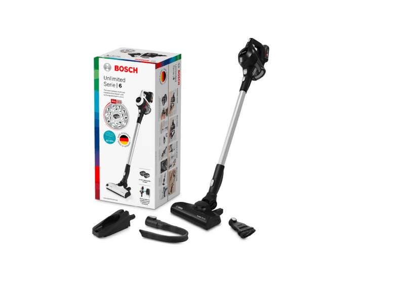 Bosch Serie 6 Unlimited akkumulátoros Álló porszívó, Fekete (BBS611BSC)