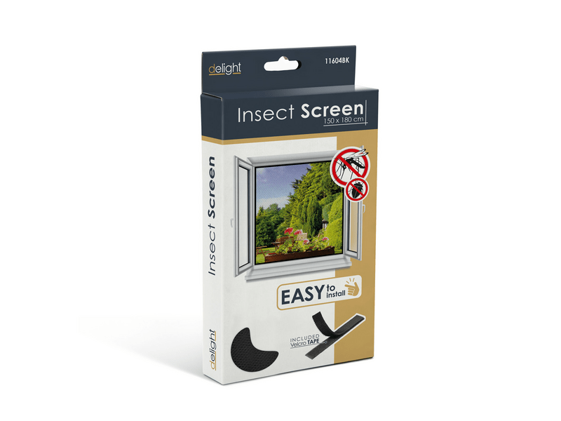 DELIGHT 11604BK Szúnyogháló ablakra, Fekete