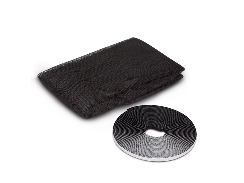 DELIGHT 11612BK Öntapadós szúnyogháló cipzáros nyílással, Fekete