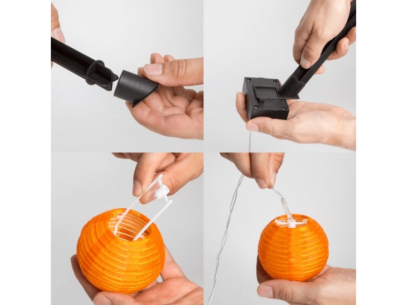 GOE 11227B Szolár lampion fényfüzér - színes 10db