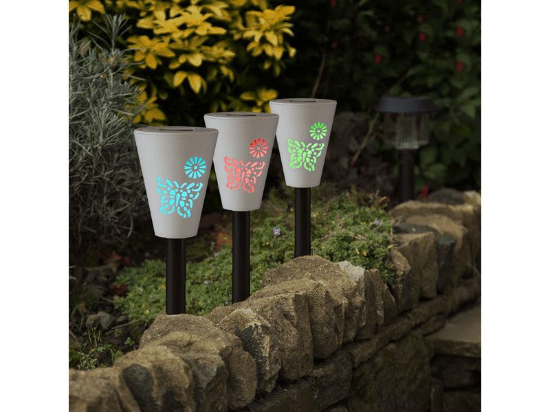 Garden of Eden 11261 LED-es szolár lámpa, RGB, Fehér