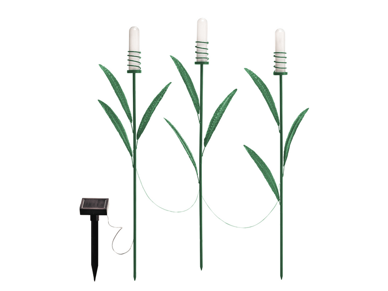 Garden of Eden 11257 LED-es szolár lámpa, Nád forma, 3 db