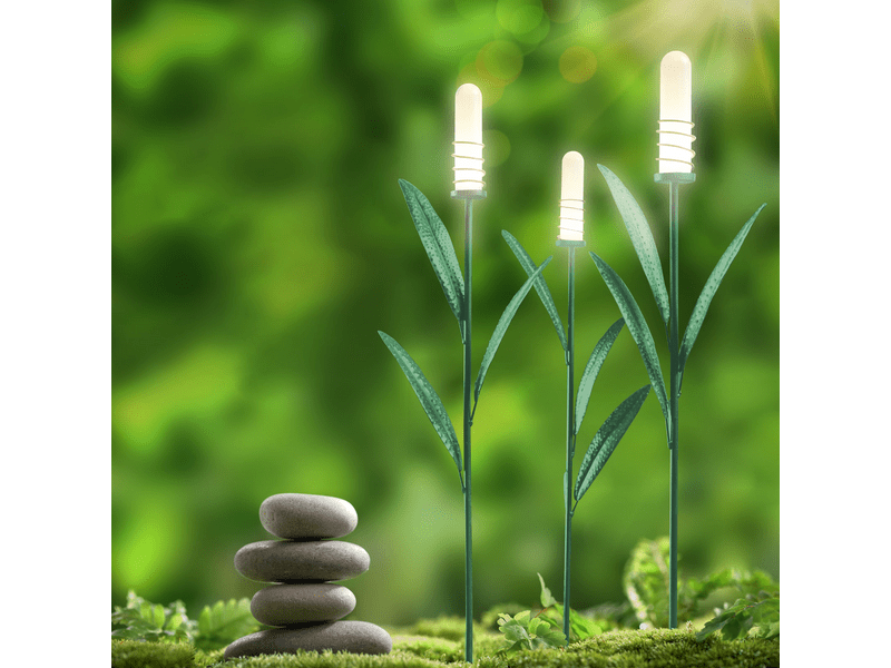 Garden of Eden 11257 LED-es szolár lámpa, Nád forma, 3 db