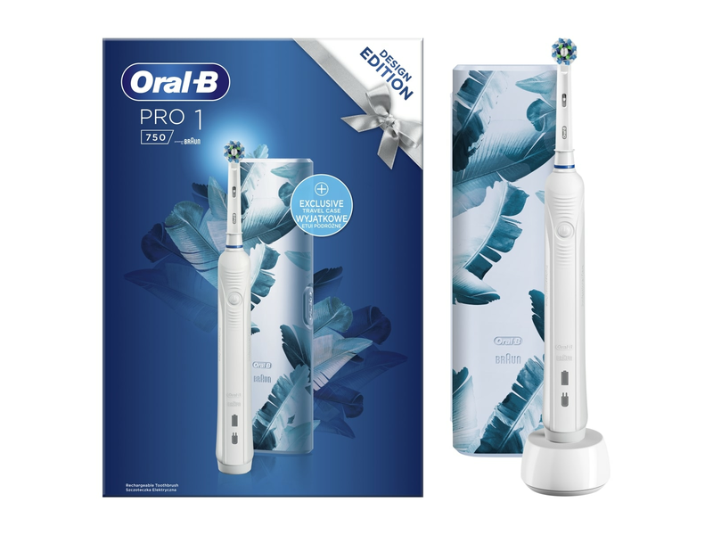 Oral-B PRO 750 CrossAction elektromos fogkefe, fehér + utazótok