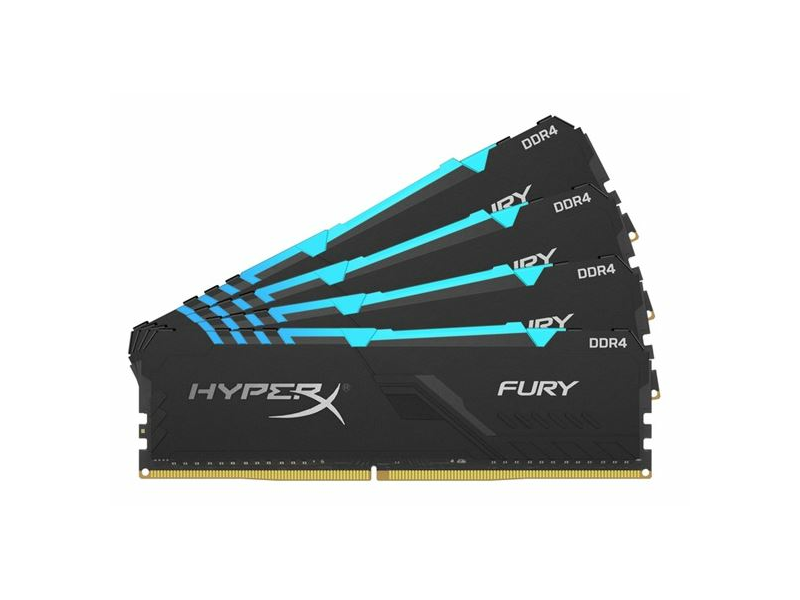 Kingston 64GB/3000MHz DDR-4 HyperX FURY RGB (Kit 4db 16GB) (HX430C15FB3AK4/64) memória