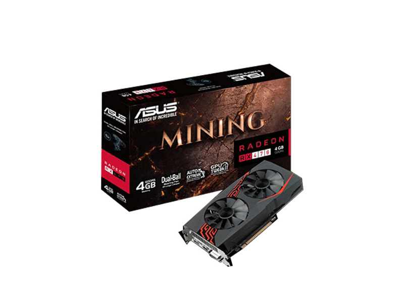 Asus MINING-RX470-4G GDDR5 4 GB Kriptovaluta-bányász Videókártya