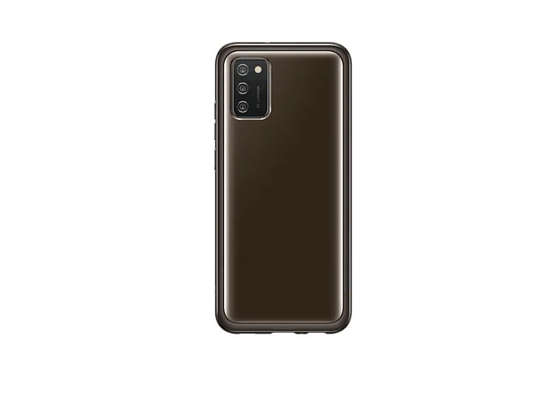 Samsung EF-QA026TBEGEU Galaxy A02s Puha tok, áttetsző fekete
