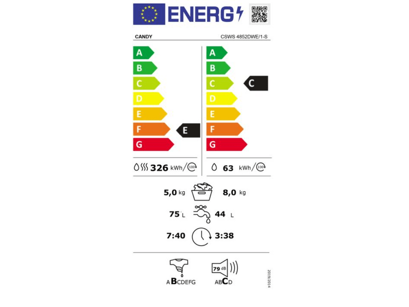 Candy CSWS 4852DWE/1-S Elöltöltős mosó-szárítógép