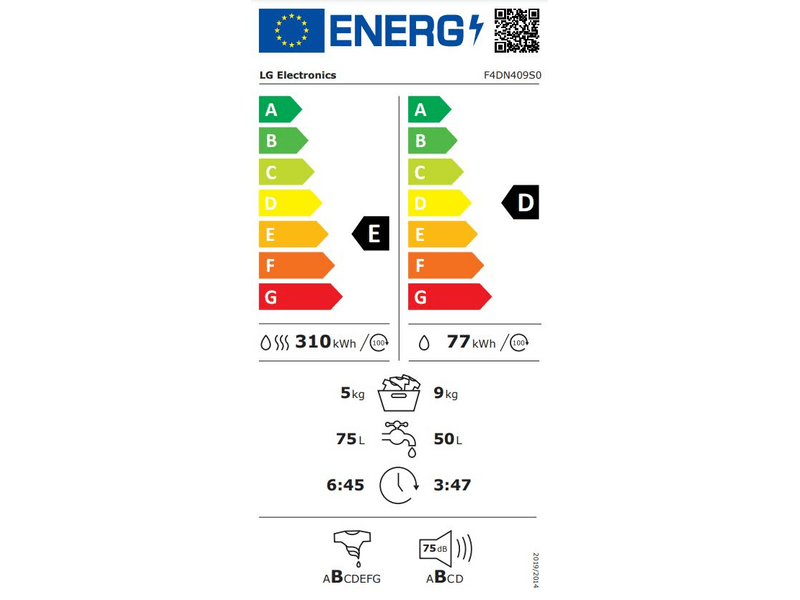 LG F4DN409S0 Mosó-szárítógép