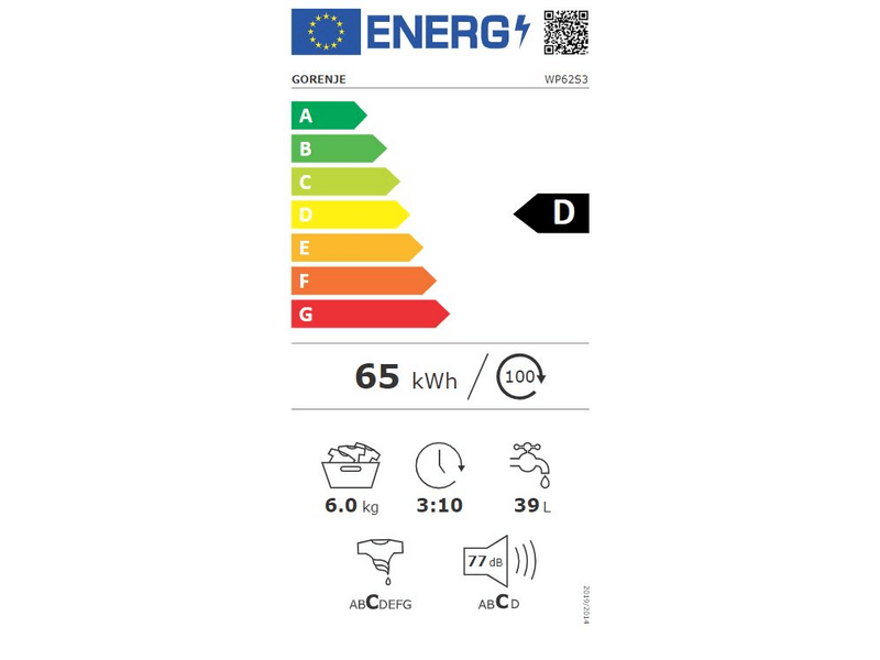 GORENJE WP62S3 Elöltöltős mosógép