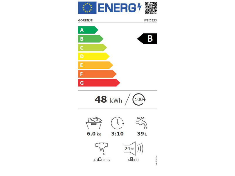 GORENJE WEI62S3 Elöltöltős mosógép