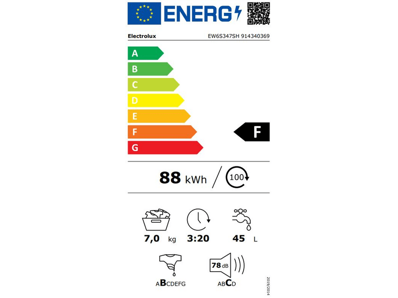 Electrolux EW6S347SH PerfectCare keskeny elöltöltős mosógép, 7 kg, 1400 f/p