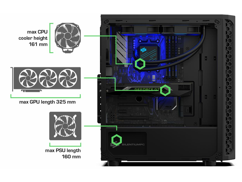 SilentiumPC SPC229 Signum SG1 ATX fekete számítógépház