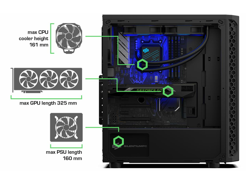 SilentiumPC SPC231 Signum SG1M ATX fekete számítógépház