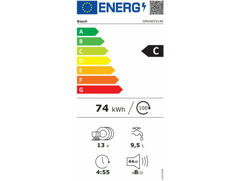 Bosch SMV4EVX14E Beépíthető integrált mosogatógép
