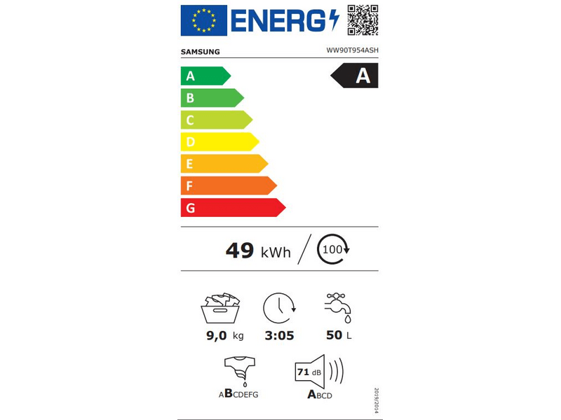 Samsung WW90T954ASH/S6 Elöltöltős mosógép
