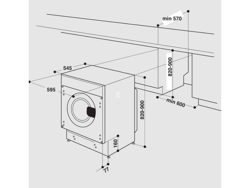 Whirlpool BI WMWG 71483E Ugradbena perilica rublja s prednjim punjenjem