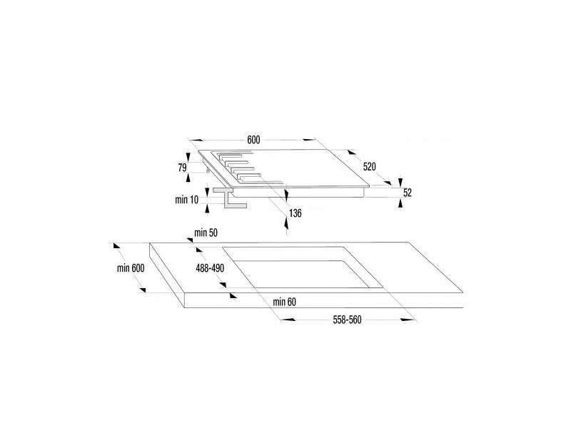 Gorenje GW642AB Beépíthető gáz főzőlap