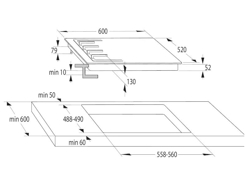 Gorenje GW6D42CLB Beépíthető gáz főzőlap