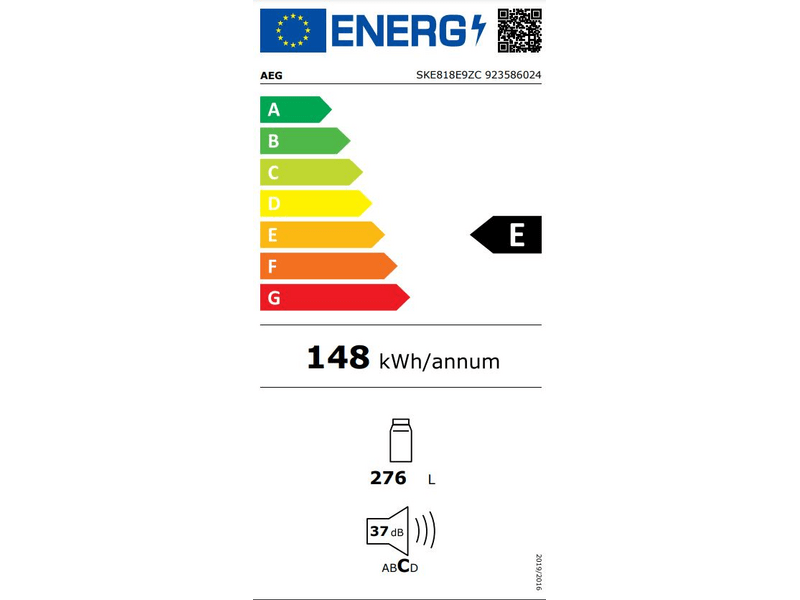 AEG SKE818E9ZC Beépíthető kombinált hűtőszekrény