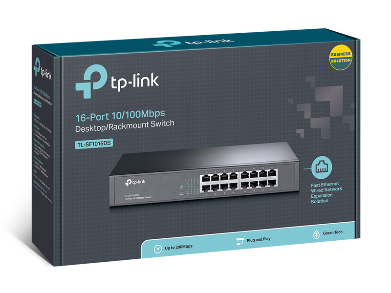 TP-Link TL-SF1016DS 16 portos asztali/rackbe szerelhető switch