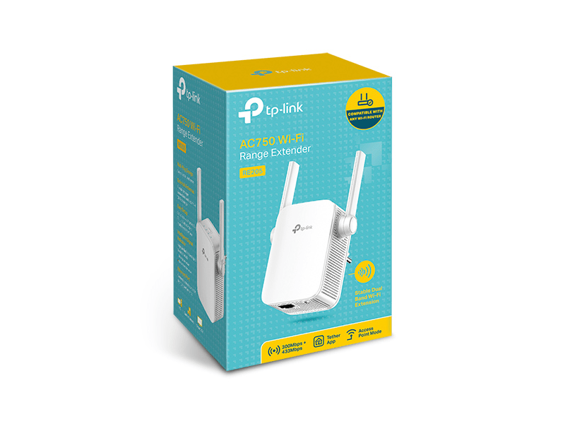 TP-Link RE205 AC750 Wi-Fi lefedettségnövelő konnektor aljzattal