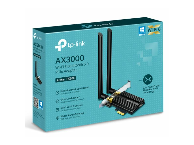 TP-Link Archer TX50E AX3000 Wi-Fi 6 Bluetooth 5.0 PCIe adapter