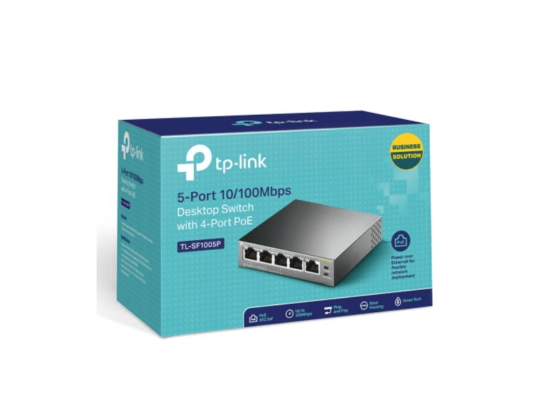 TP-Link TL-SF1005P 5-Portos 10/100 Mbps asztali switch 4 PoE porttal
